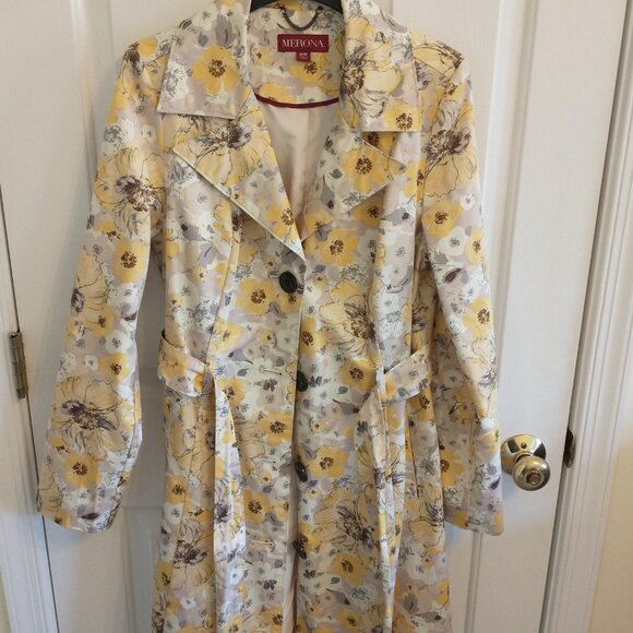 Merona Jackets & Blazers - Merona Women's Floral Trench Coat, Size Medium